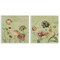 Stupell Industries Chrysanthemums on Olive Green 2pc Wall Plaque Set Design by Dusza